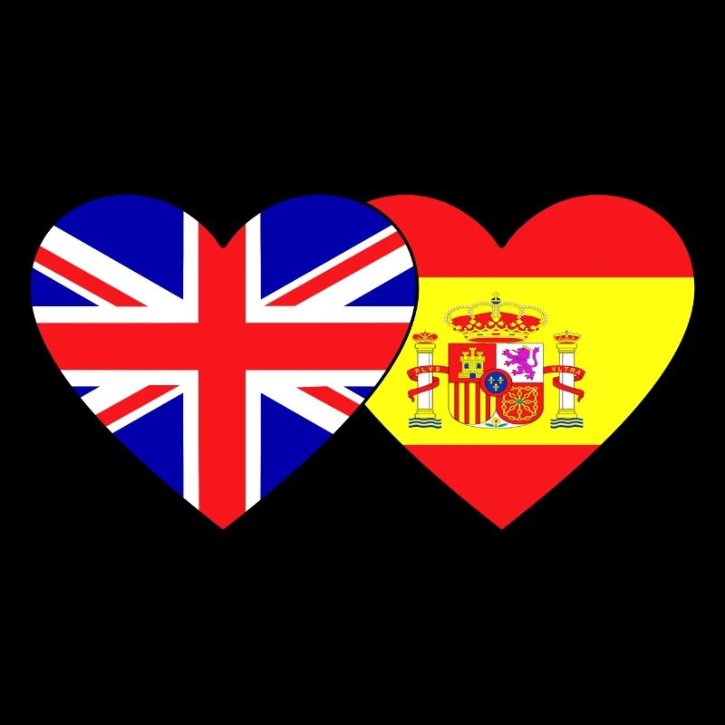 Angleterre Espagne Flag Heart