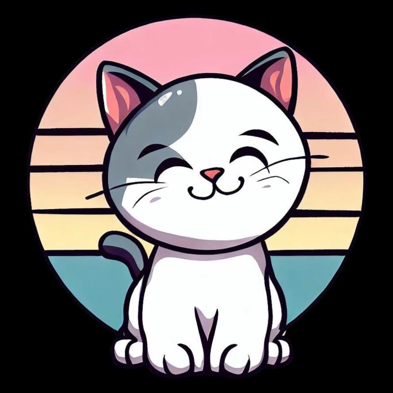 Vintage Cat Sunset
