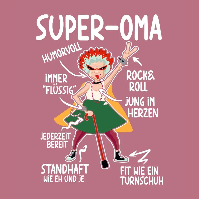 Anatomie eines Super Oma Großmutter Omi
