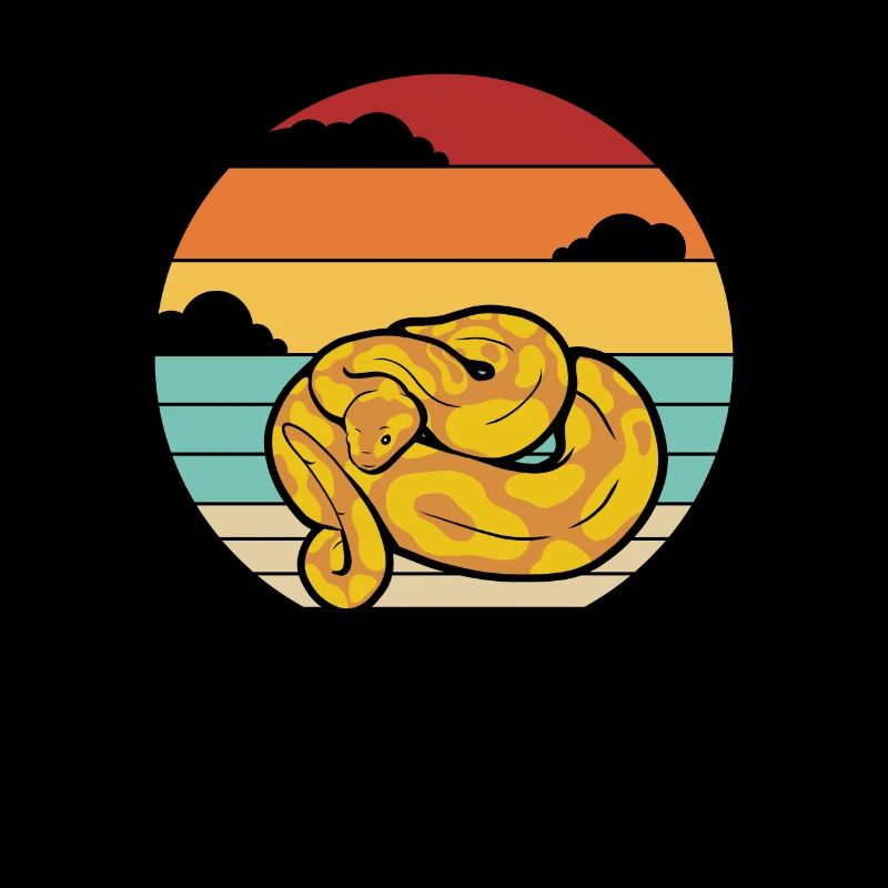 Retro Schlange Schuppenkriechtiere Python Banana