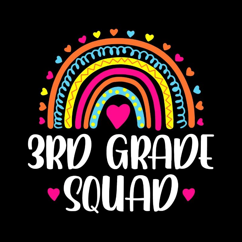 3rd Grade Squad Rainbow Back To School Teacher
