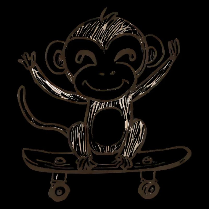 Singe sur skateboard