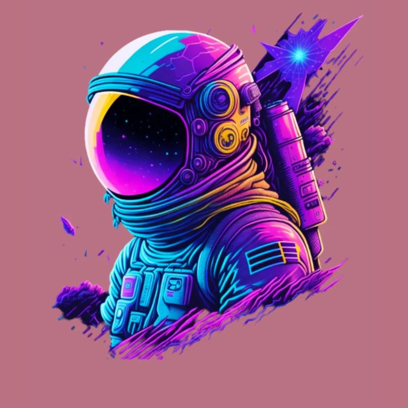 Synthwave Astronaute Space Explorer