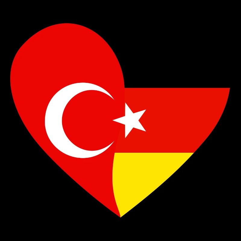 Turkey Germany Flags Heart