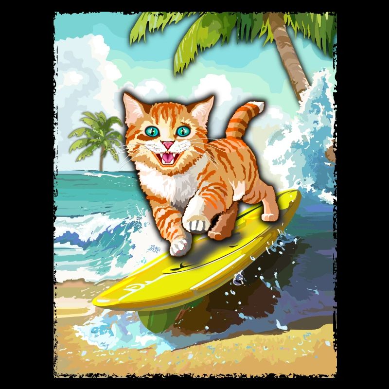 Surfing Cat - Cat Planche de surf