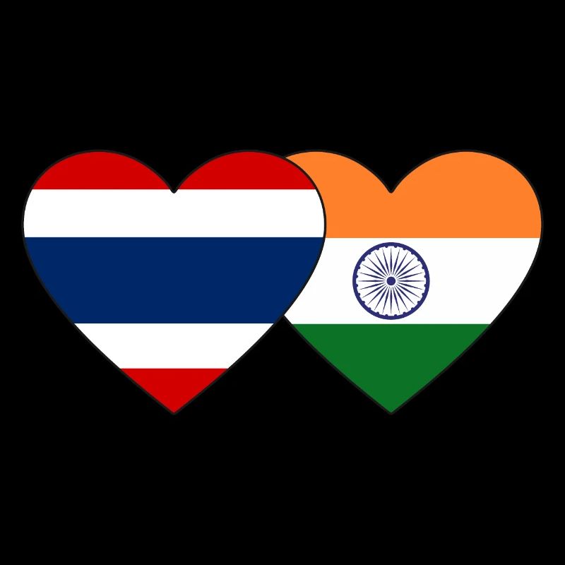 Thaïlande Inde Flag Heart