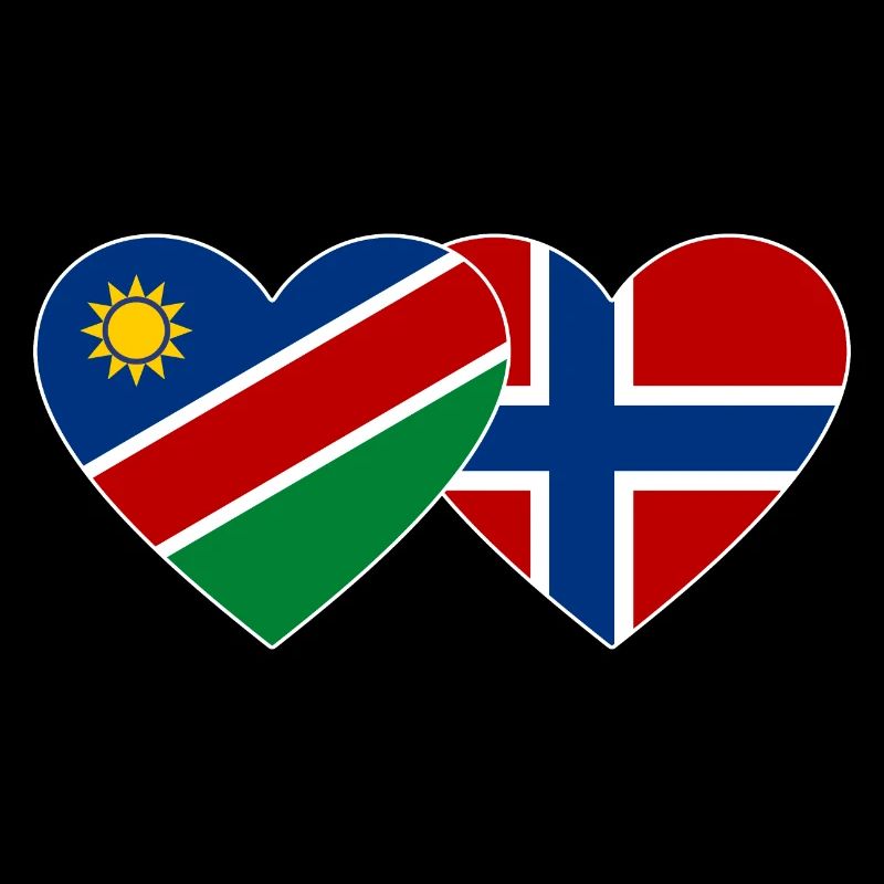Namibia Norwegen Flagge Herz