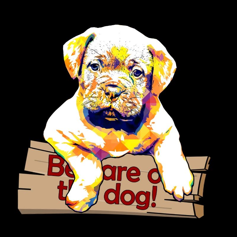 Avertissement sur le chien - Chiot mignon