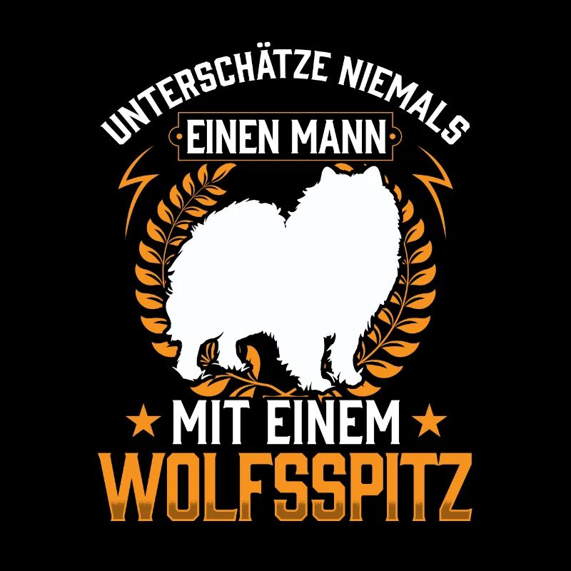 Mann mit Wolfsspitz unterschätzen Deutscher Spitz