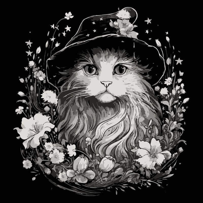 Chat Sorcier Cottagecore