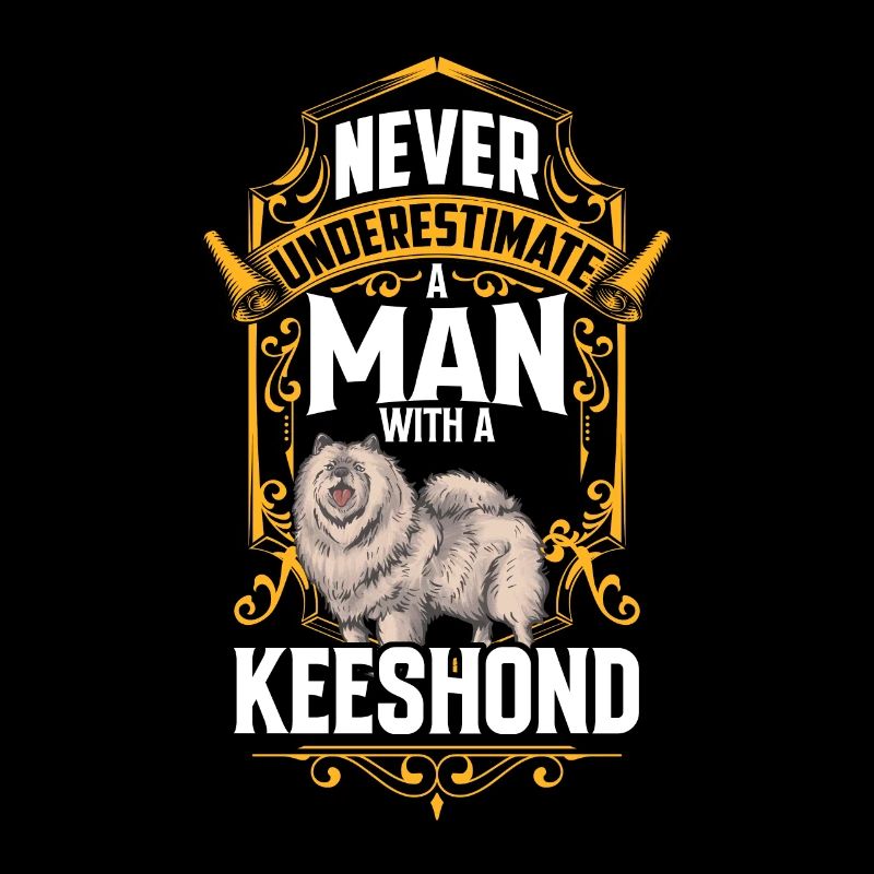 Mann mit Wolfsspitz Deutscher Spitz