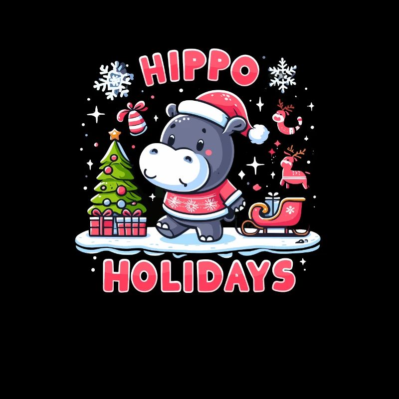 Weihnachten Nilpferd Weihnachtsmann