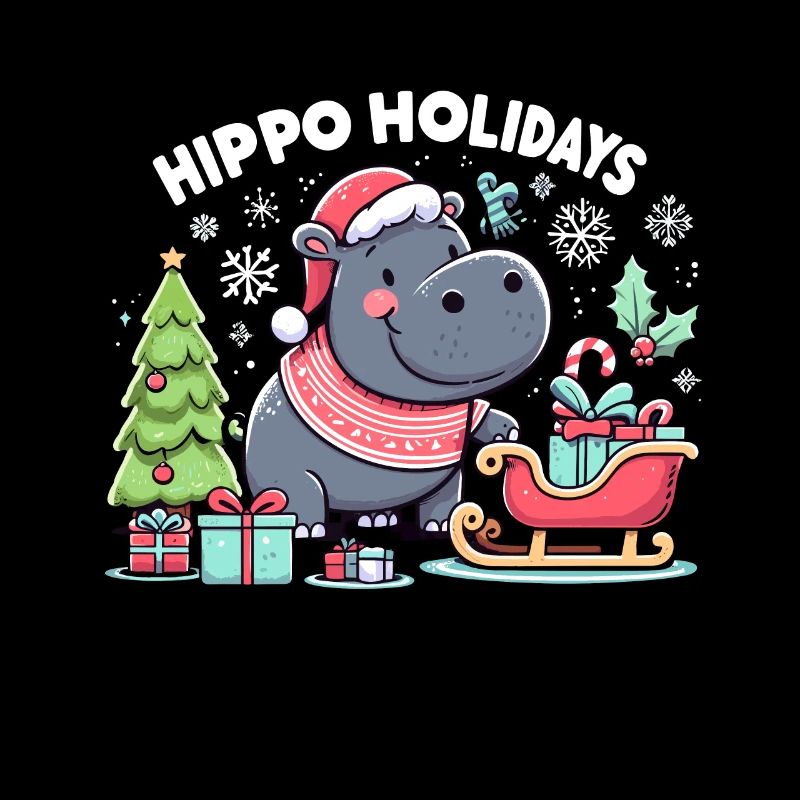 Weihnachten Nilpferd Weihnachtsmann