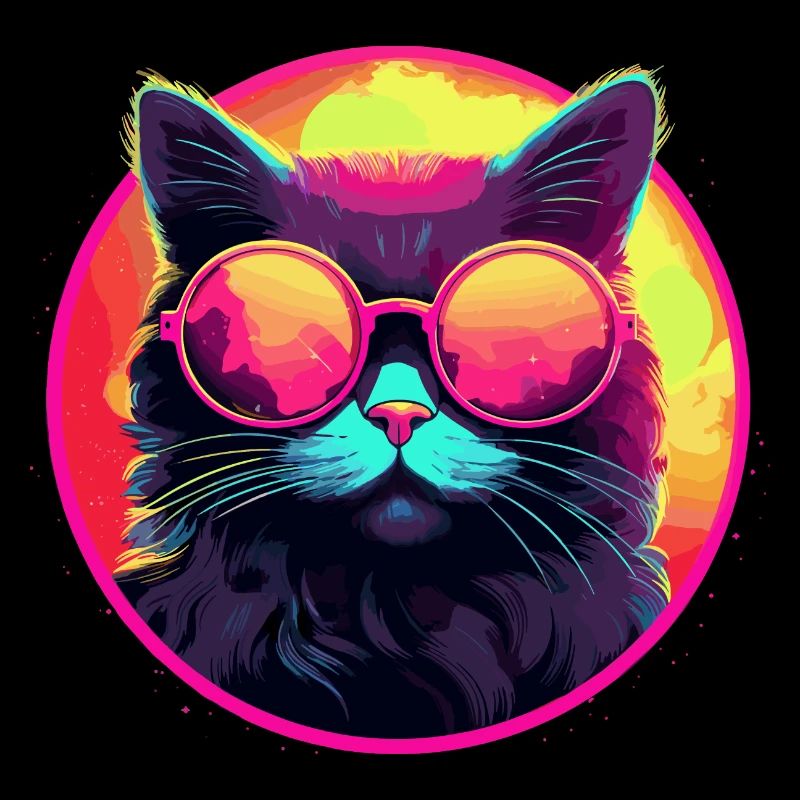 Cat with sunglasses thinks the 80s are cool