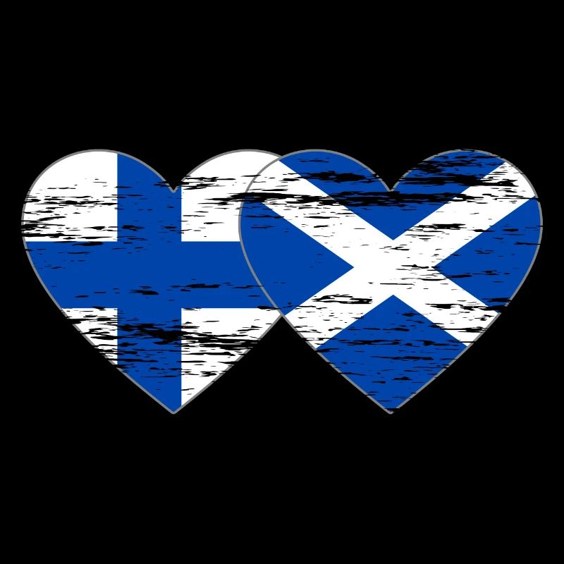 Finlande Ecosse drapeau coeur utilisé