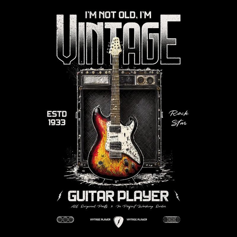 Ich bin nicht alt, ich bin ein Vintage-Retro-Gitarrist von 1933