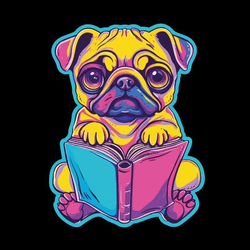 Bunter Mops mit Buch