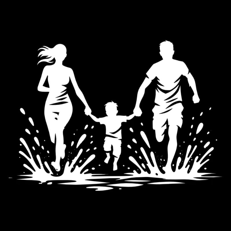Modderlauf Mutter Vater Kind
