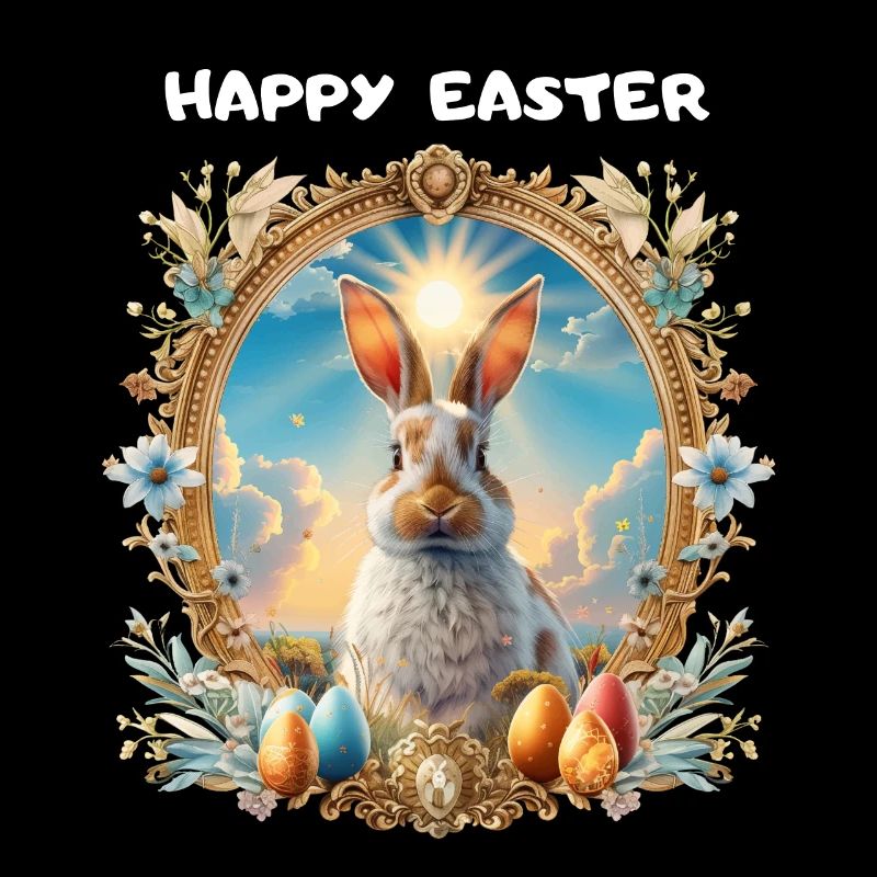 JOYEUSES PÂQUES, emblème, Pâques, lapin de Pâques, belle,