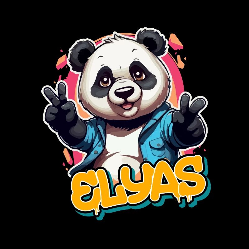 ELYAS - Beau nom de garçon avec Cool Panda