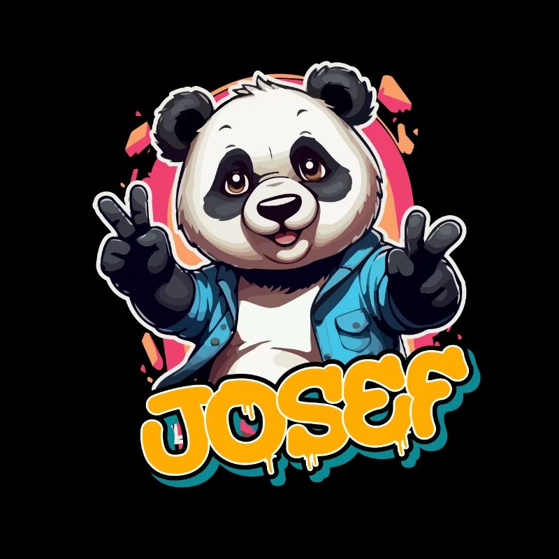 JOSEF - Beau prénom de garçon avec panda cool