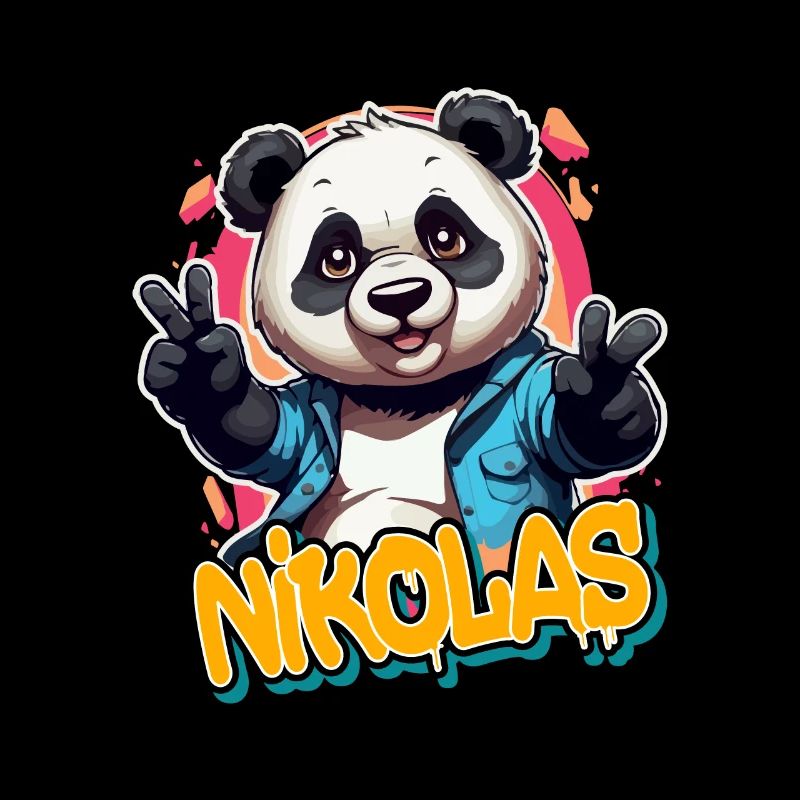 NIKOLAS - Schöner Jungen Name mit coolem Panda