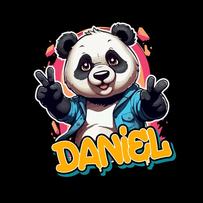 DANIEL - Beau nom de garçon avec Cool Panda