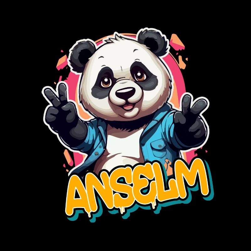 ANSELM - Handsome Boy Name with Cool Panda