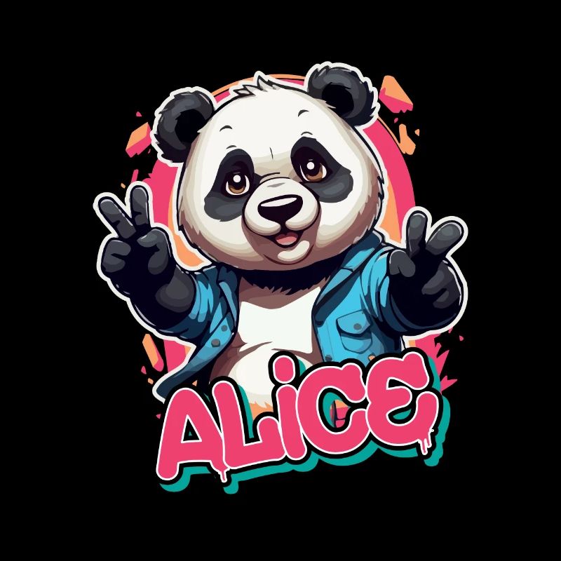 ALICE - Schöner Mädchen Name mit coolem Panda