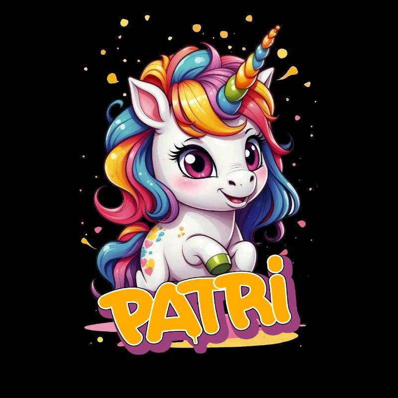 PATRI - Schöner Mädchen Name mit süßem Einhorn