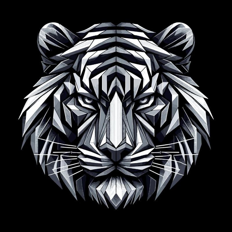 Tiger Head Geometric Geometry Gift
