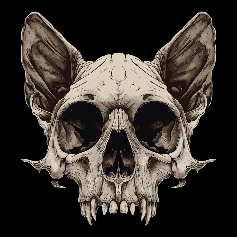 Crâne de chat zombie