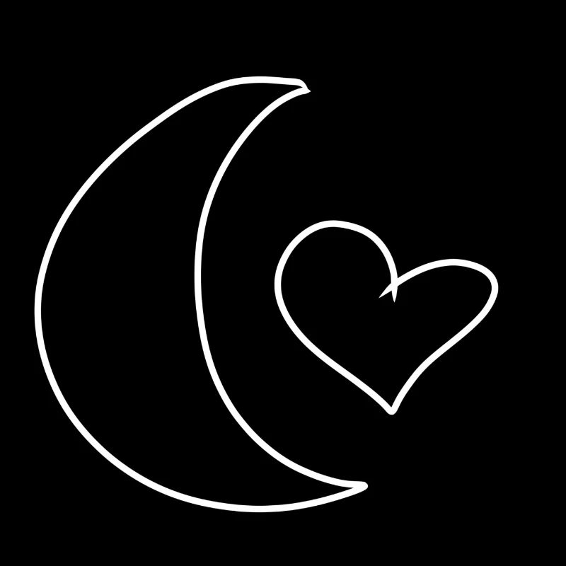 moon symbol shape heart