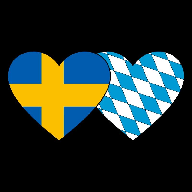 Suède Bavière Drapeau Coeur