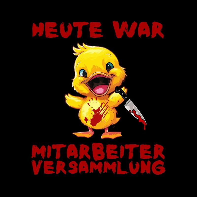 Mitarbeiterversammlung - Ente mit Messer Halloween