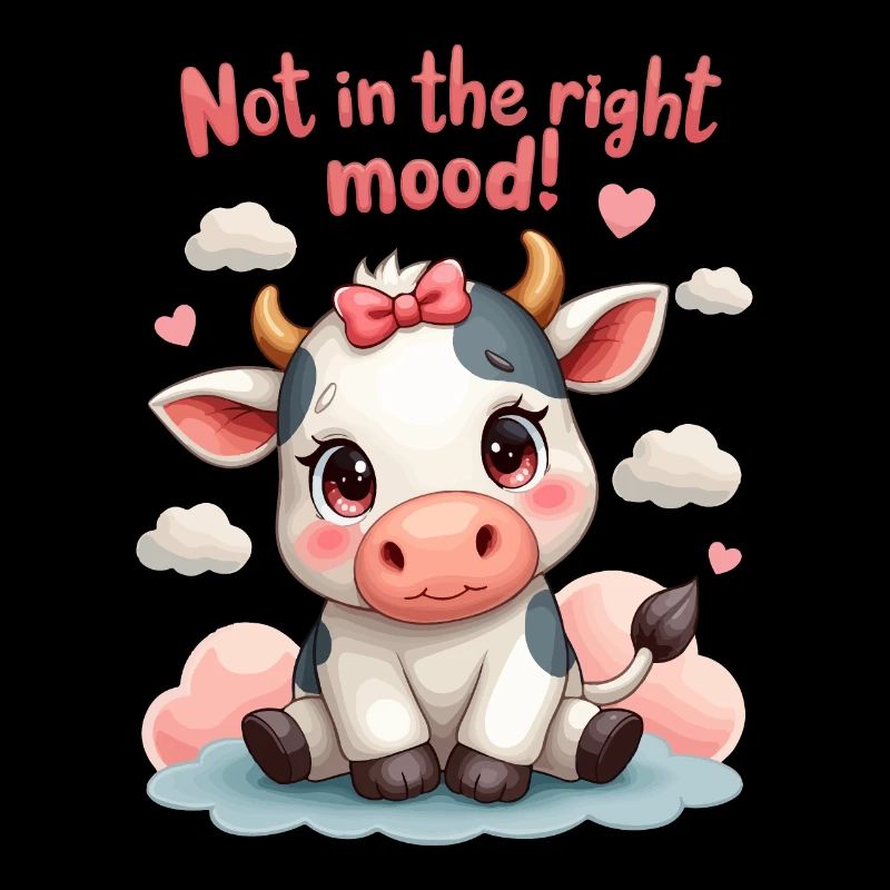 Vache douce et triste pas de bonne humeur