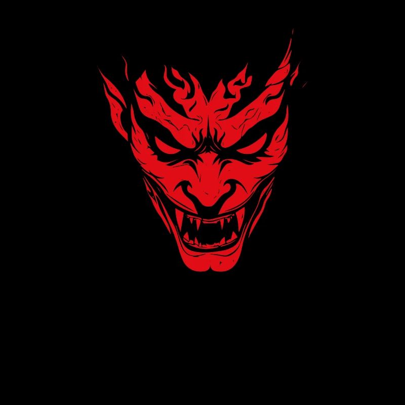 Horror Halloween Kostüm – Rotes Dämonen Gesicht