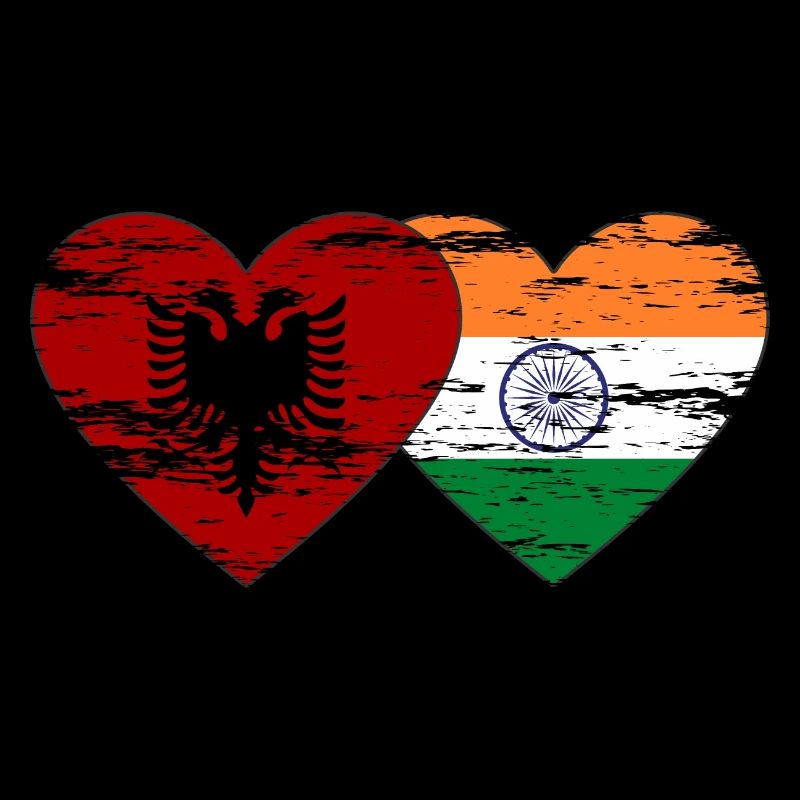 Albanie Inde Drapeau Coeur Utilisé