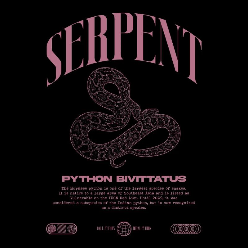 Burmese Python Modern Reptile Keeper Streetwear