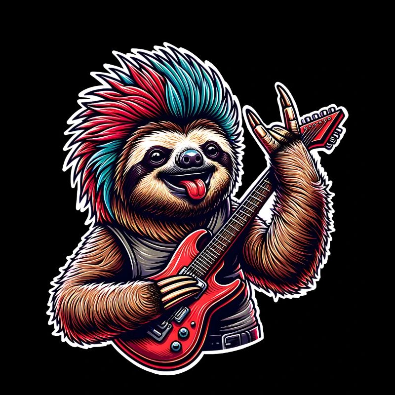 Faultier Rock and Roll Gitarrist