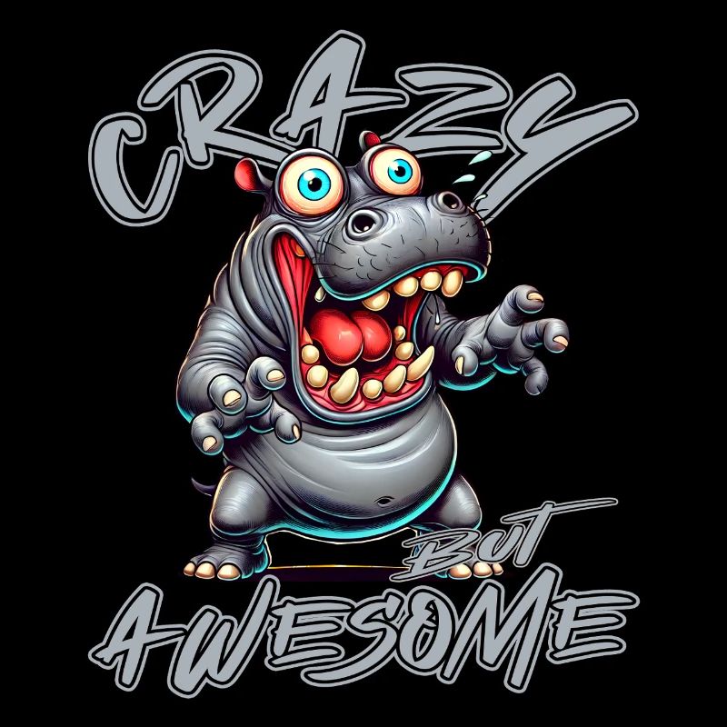 Crazy but Awesome Nilpferd Comic Stil