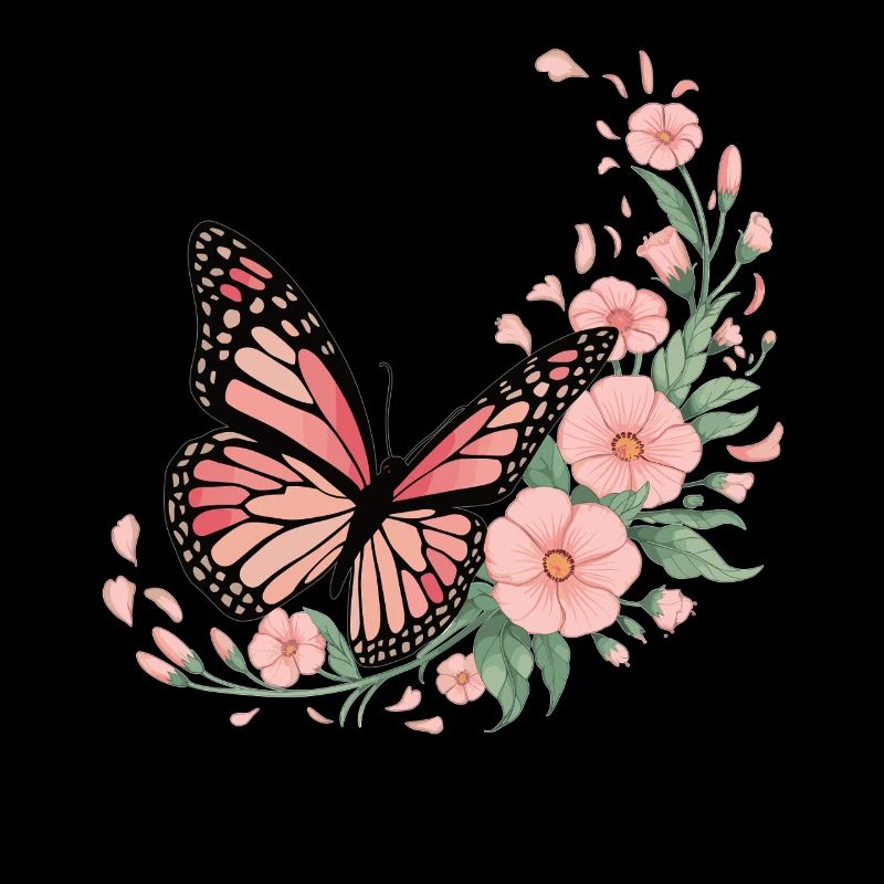 Papillon avec des fleurs