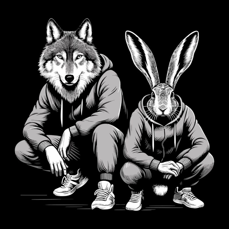 Slavic Squat Russian Squat Hare and Wolf Gift