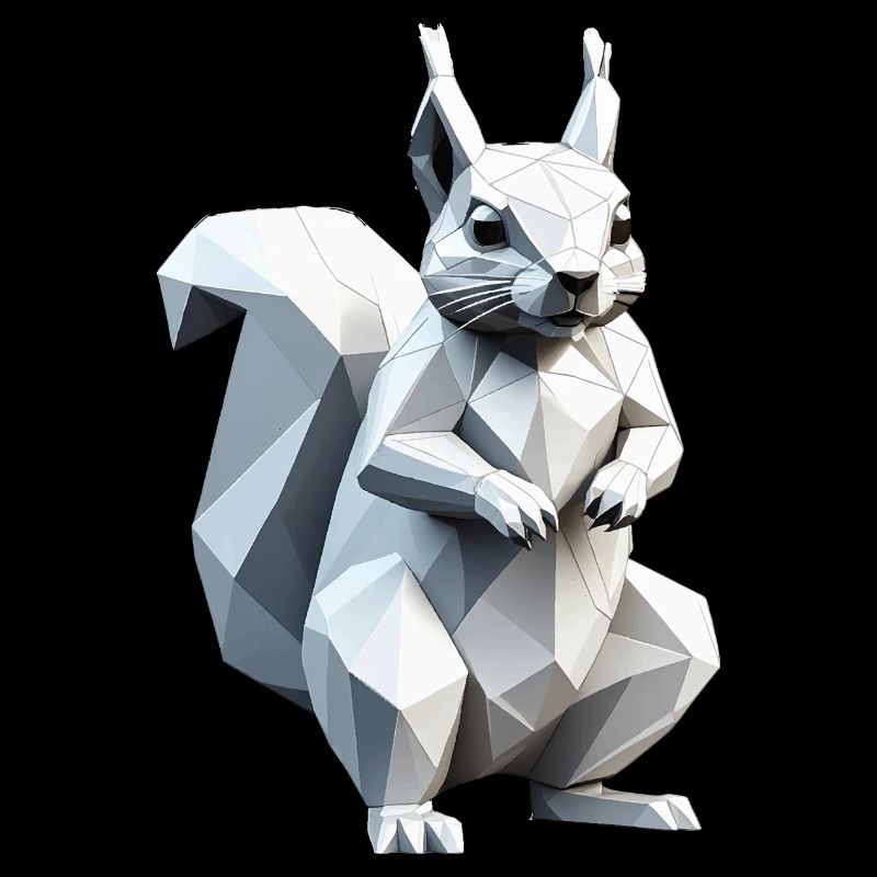 Écureuil - Mignon design de polygone bas