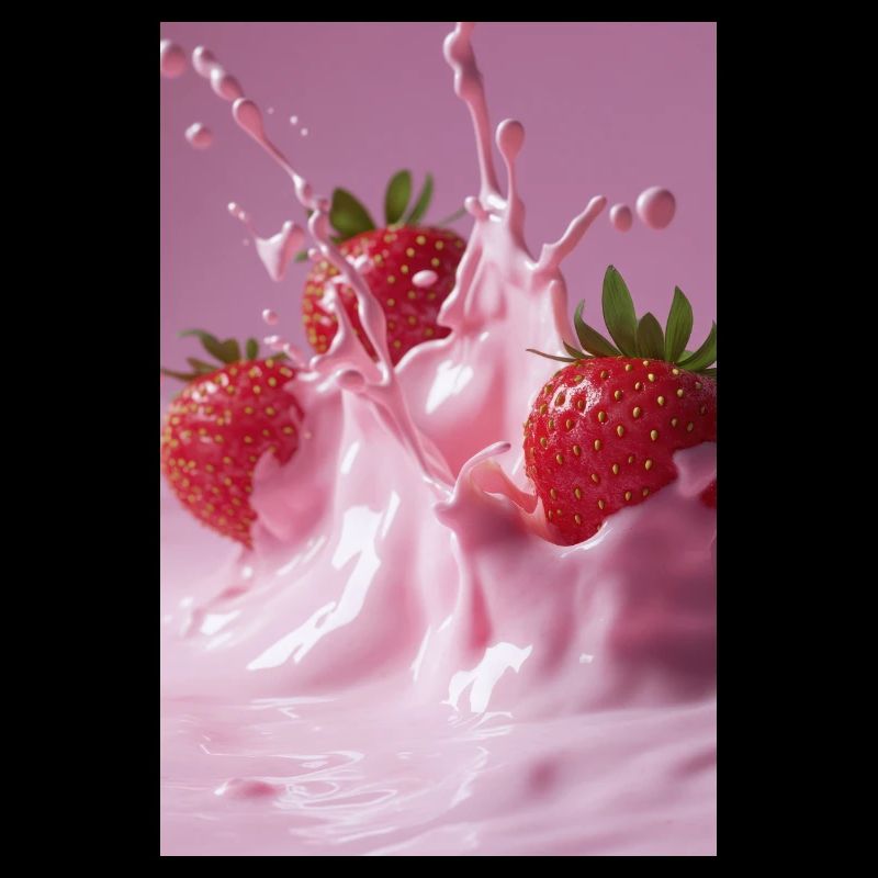 Strawberries in Pink Splash