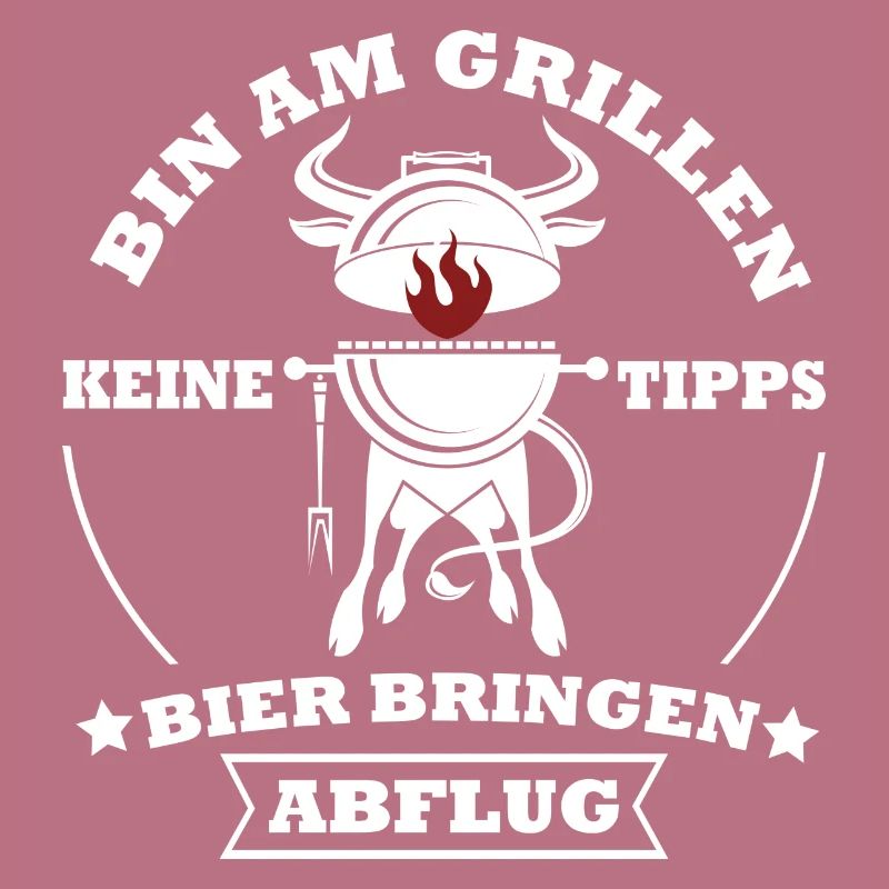 Grillkoch Spruch Logo Mit Kuh BBQ