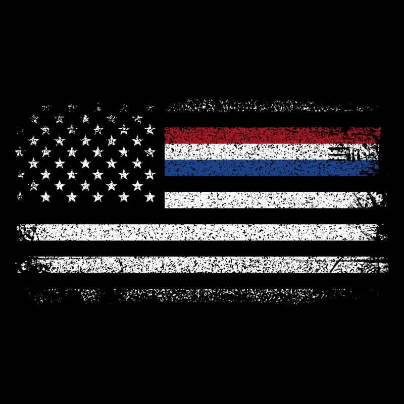 Rugged American Flag with Blue Accent
