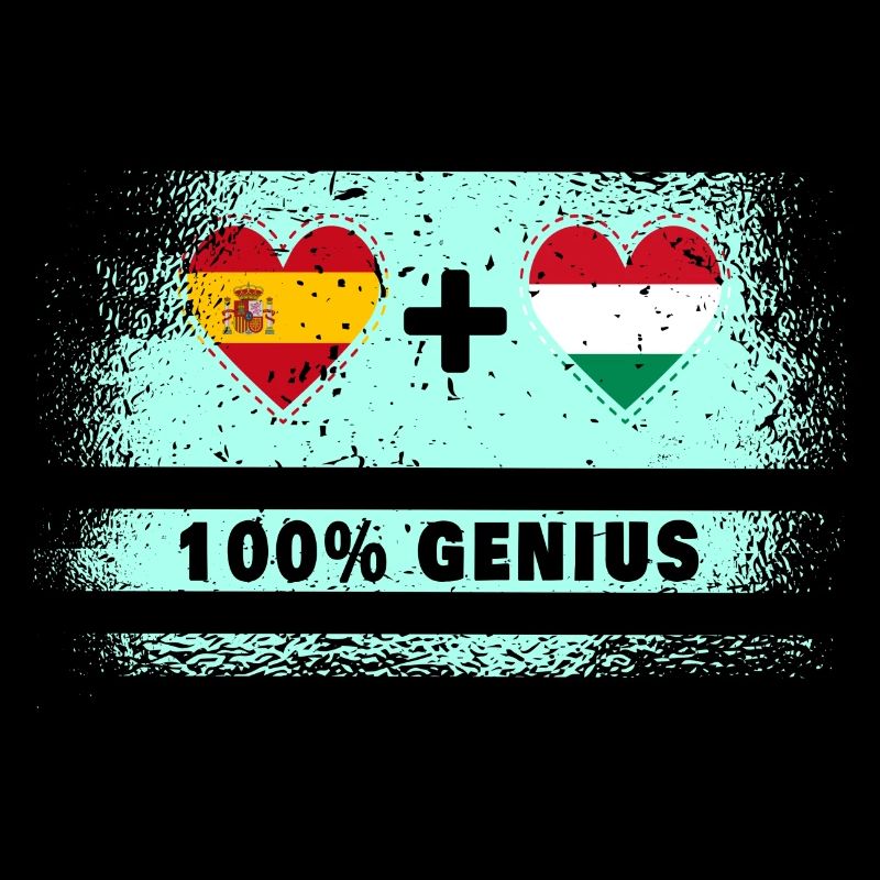 Spain and Hungary flag 100% genius