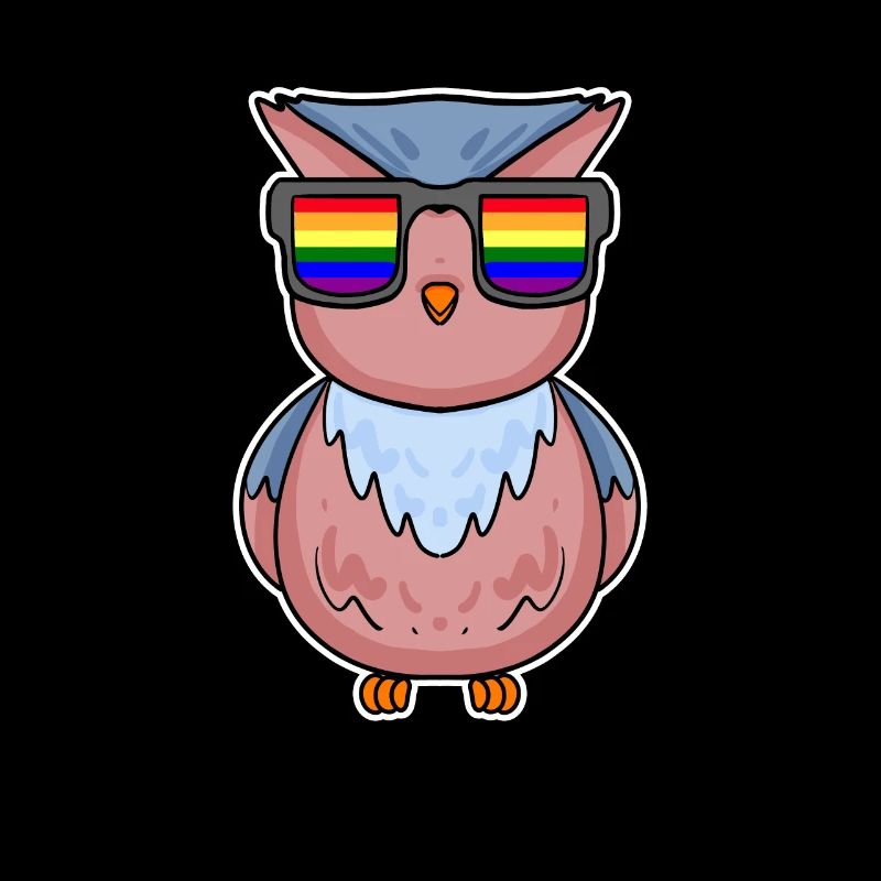 Regenbogen - Eule mit Brille