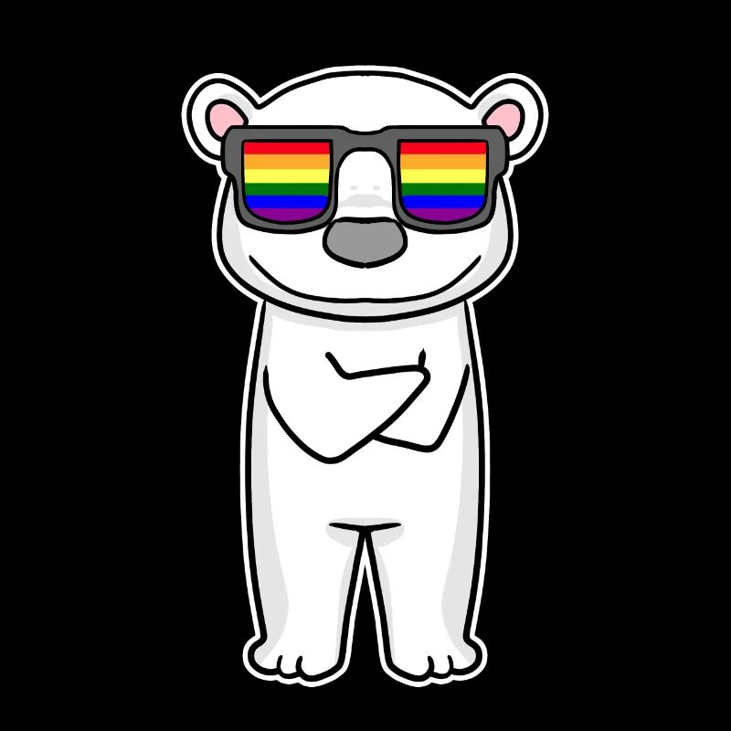 Regenbogen - Eisbär mit Brille